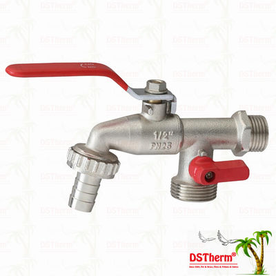 شیر آب کلاسیک جهانی متوسط با دو خروجی، شیر برنجی، شیر آب برنجی 1/2"*3/4"*3/4"-1"*3/4"*3/4"