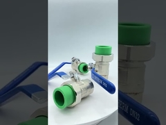 دریچه توپی دو اتحادیه برنجی زن با سایز کامل جریان سریع