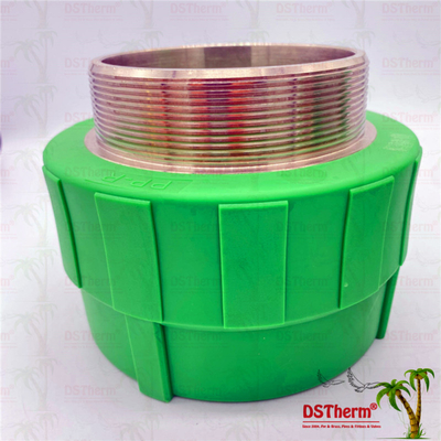درج های برنجی CW617N رزوه ای کوپلینگ نر و ماده PPR پلاستیکی 3 اینچی
