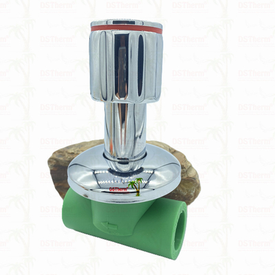 دریچه توقف کرومی Ppr با دستگیره ضد لغزش نگهداری کم 20-32mm اندازه سفارشی