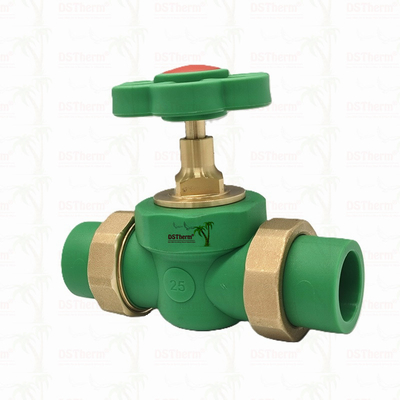 PPR Double Union Ball Valve Exposed Installation مقاومت در برابر خوردگی اندازه سفارشی