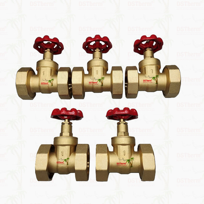 شیر دریچه اتحاد برنج با دستگیره آهن ریخته قرمز جریان بالا 1/2 "-4" اندازه سفارشی
