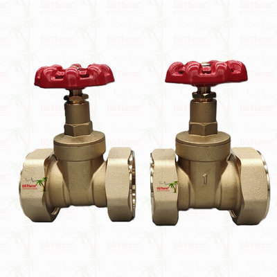 شیر دریچه اتحاد برنج با دستگیره آهن ریخته قرمز جریان بالا 1/2 "-4" اندازه سفارشی