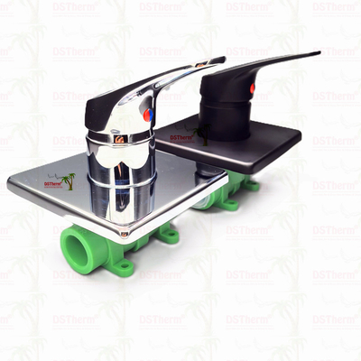 سه راه Ppr مخلوط کننده کروم پوشیده شیر دوش با پانل مربع 20-25mm