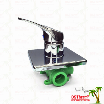 سه راه Ppr مخلوط کننده کروم پوشیده شیر دوش با پانل مربع 20-25mm