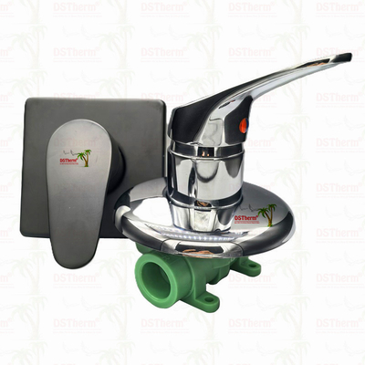 سه راه Ppr مخلوط کننده کروم پوشیده شیر دوش با پانل مربع 20-25mm