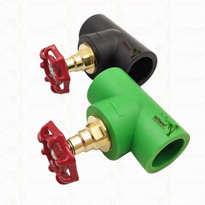 دریچه توقف PPR سیاه با کارتریج رنگ کروم / مس نقره ای ISO 15784 گواهینامه گلوبال 20-110mm