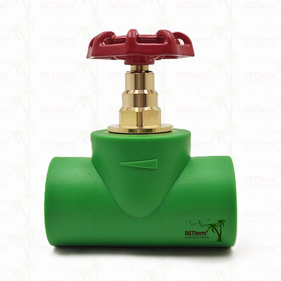 دریچه توقف PPR سیاه با کارتریج رنگ کروم / مس نقره ای ISO 15784 گواهینامه گلوبال 20-110mm