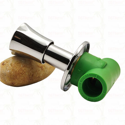 شیر توپی PPR PN25 با روکش کروم و دسته ضد لغزش سایز 20-40 میلی‌متر