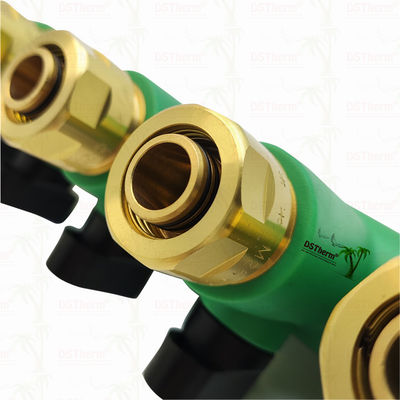 PPR رنگ آبی Manifolds با شیر توپ 5 راه Manifolds سفارشی رنگ و لوگو 25mm
