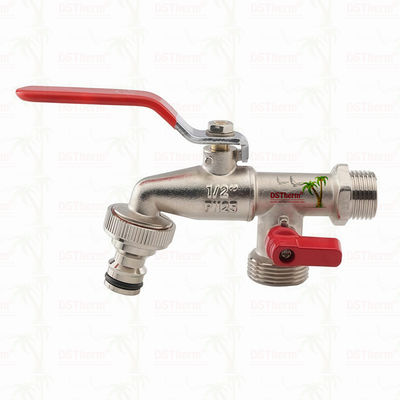 شیر آب کلاسیک جهانی متوسط با دو خروجی، شیر برنجی، شیر آب برنجی 1/2"*3/4"*3/4"-1"*3/4"*3/4"