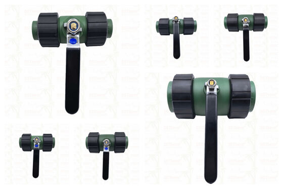 PPR Double Union Ball Valve با دستگیره آهنین توپ مس 20-63MM لوگو سفارشی