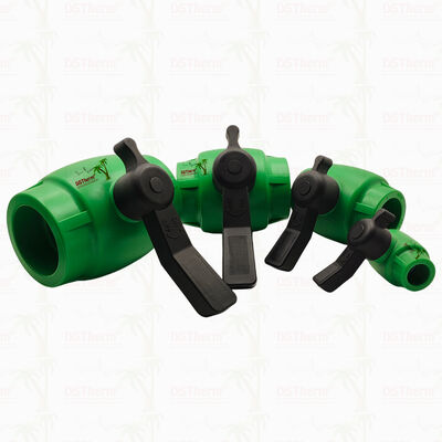 شیر توپی با جریان کامل PPR با کارتریج برنجی برای لوله PPR 20-63MM قابل تنظیم