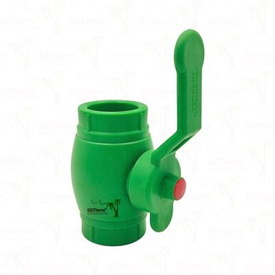 شیر توپی PPR برنجی-شیر توپی با دسته آهنی PN25 20-63 میلی متر قابل تنظیم