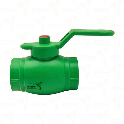 شیر توپی PPR برنجی-شیر توپی با دسته آهنی PN25 20-63 میلی متر قابل تنظیم