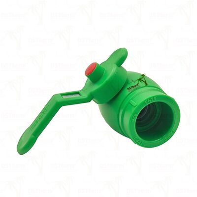 شیر توپی PPR برنجی-شیر توپی با دسته آهنی PN25 20-63 میلی متر قابل تنظیم