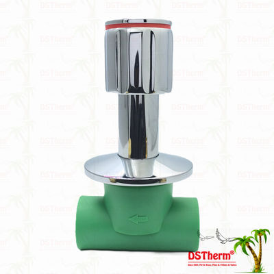 دریچه توقف کرومی Ppr با دستگیره ضد لغزش نگهداری کم 20-32mm اندازه سفارشی