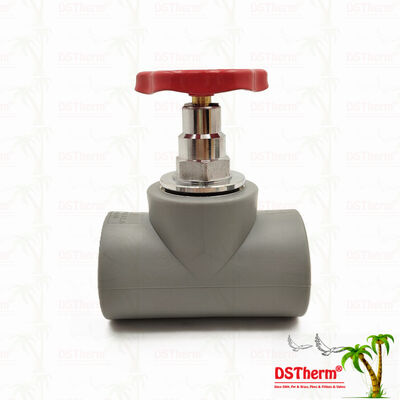 دریچه توقف PPR رنگ خاکستری کرومی با کارتریج مس گلوبال 20-110mm